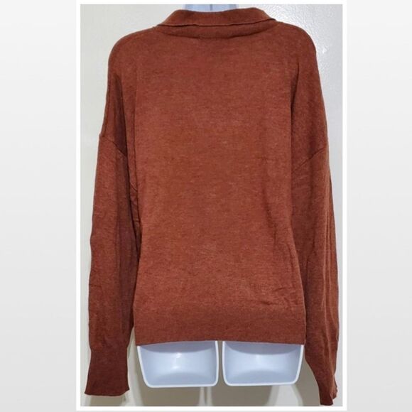 New Chestnut Brown Knit Wool Blend Sweater - Picture 7 of 16